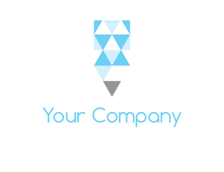 polygons pencil shape logo