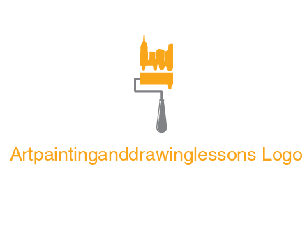 city escape drawn by paint brush logo
