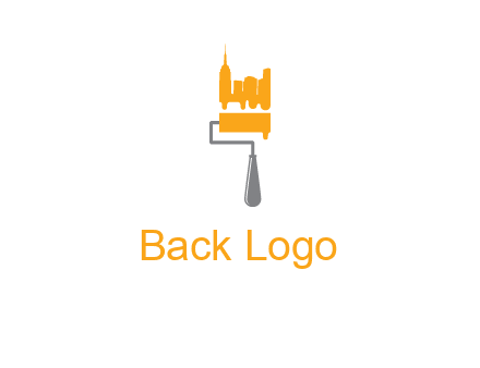 city escape drawn by paint brush logo