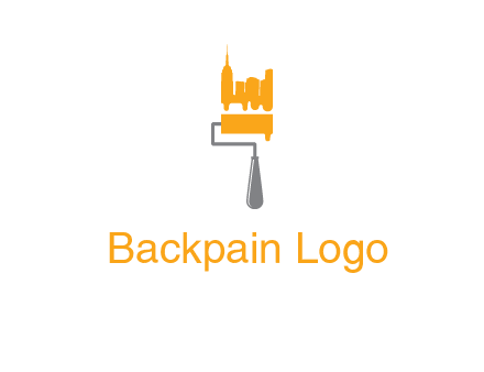 city escape drawn by paint brush logo