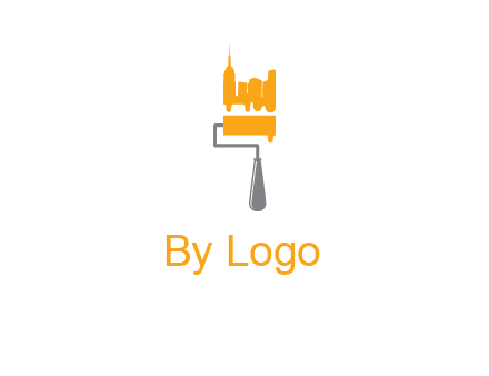 city escape drawn by paint brush logo