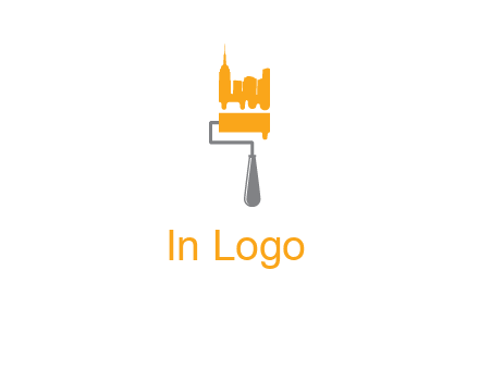 city escape drawn by paint brush logo