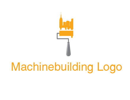 city escape drawn by paint brush logo