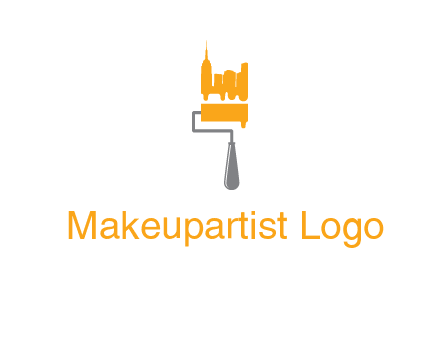 city escape drawn by paint brush logo