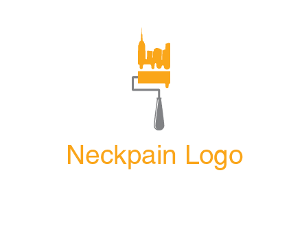 city escape drawn by paint brush logo