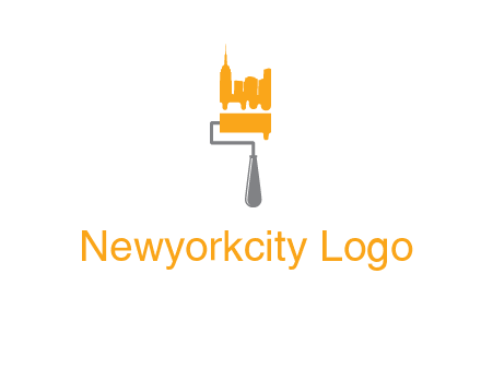 city escape drawn by paint brush logo