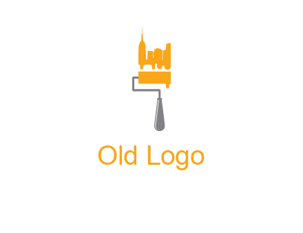 city escape drawn by paint brush logo