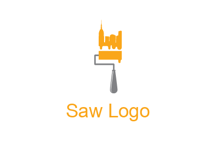 city escape drawn by paint brush logo