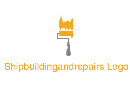 city escape drawn by paint brush logo