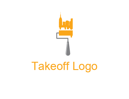 city escape drawn by paint brush logo
