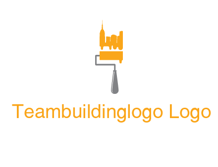 city escape drawn by paint brush logo