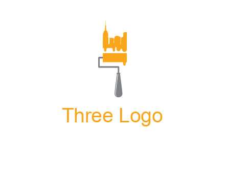 city escape drawn by paint brush logo