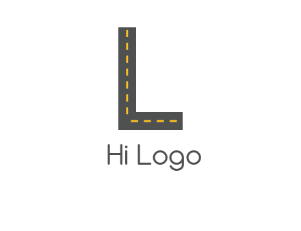 road in letter L shape logo