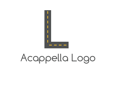 road in letter L shape logo