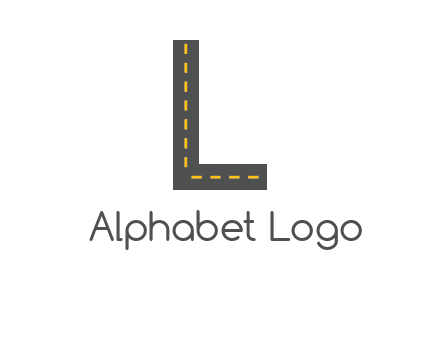 road in letter L shape logo