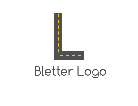 road in letter L shape logo