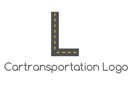 road in letter L shape logo