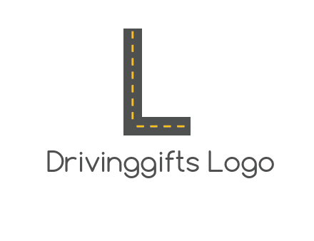 road in letter L shape logo