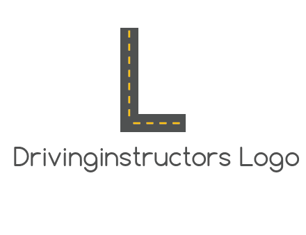 road in letter L shape logo