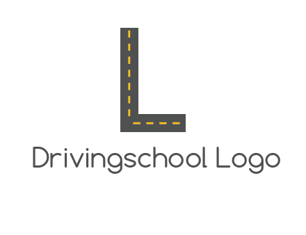road in letter L shape logo
