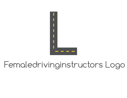 road in letter L shape logo