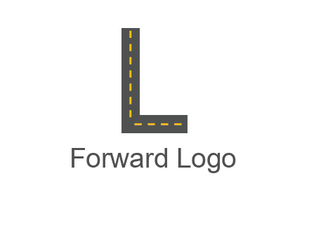 road in letter L shape logo