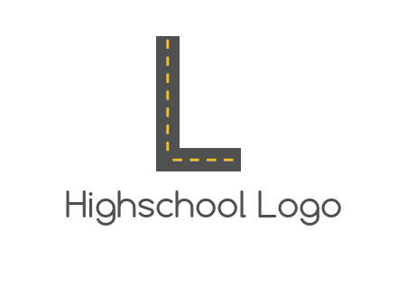 road in letter L shape logo