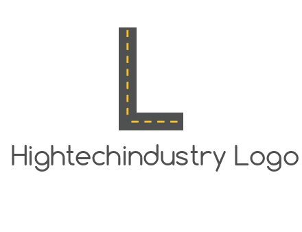 road in letter L shape logo