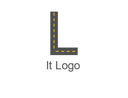 road in letter L shape logo