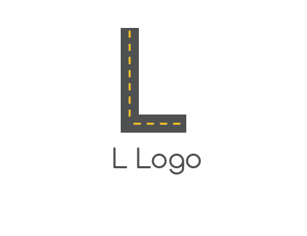 road in letter L shape logo