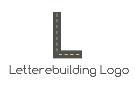 road in letter L shape logo