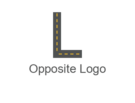 road in letter L shape logo