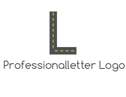 road in letter L shape logo