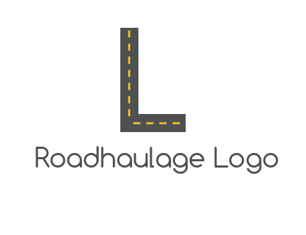 road in letter L shape logo