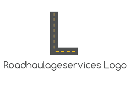 road in letter L shape logo