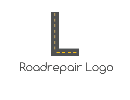 road in letter L shape logo