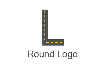 road in letter L shape logo