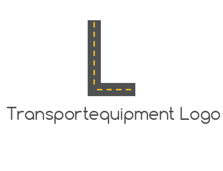 road in letter L shape logo