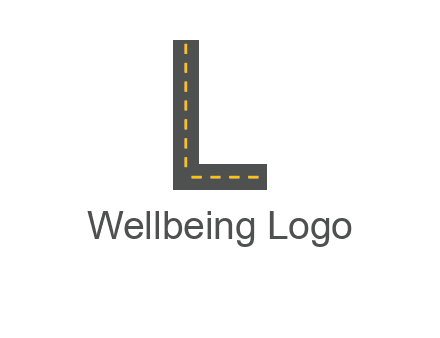 road in letter L shape logo