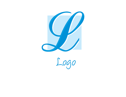 Letter l placed in front of a square logo