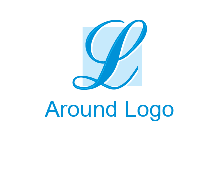 Letter l placed in front of a square logo