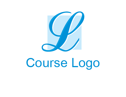 Letter l placed in front of a square logo
