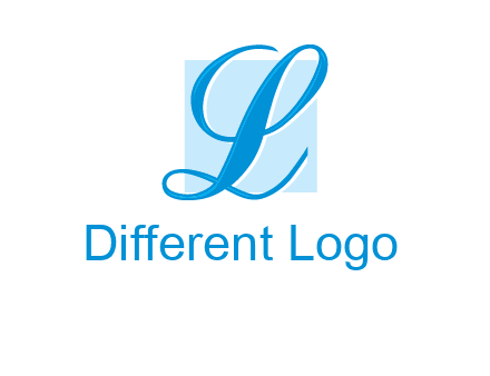 Letter l placed in front of a square logo