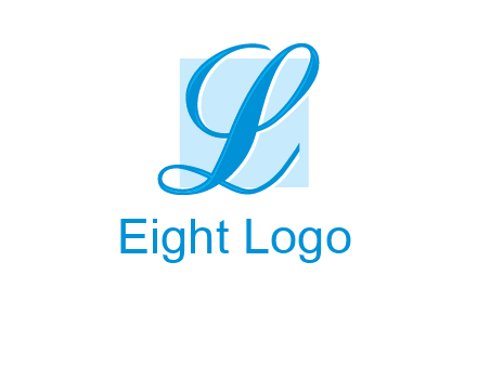 Letter l placed in front of a square logo