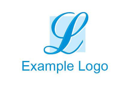 Letter l placed in front of a square logo