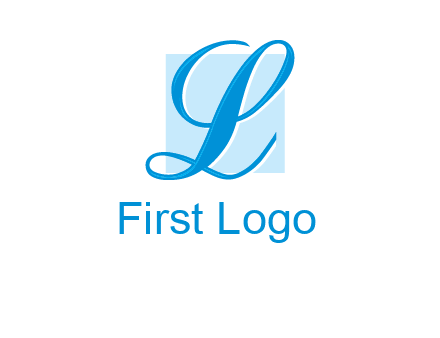 Letter l placed in front of a square logo