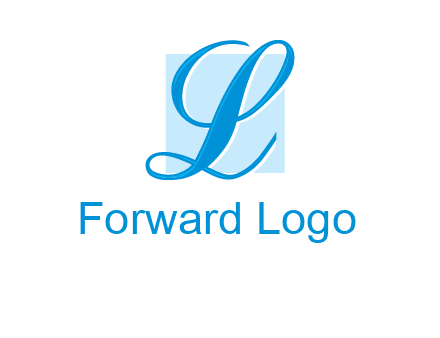 Letter l placed in front of a square logo