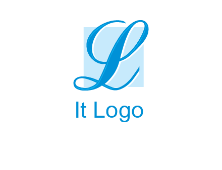 Letter l placed in front of a square logo