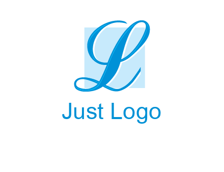 Letter l placed in front of a square logo