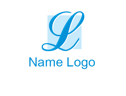Letter l placed in front of a square logo